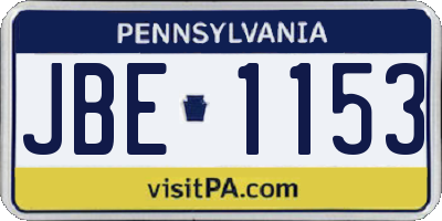 PA license plate JBE1153