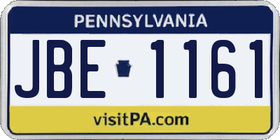 PA license plate JBE1161