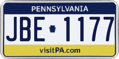 PA license plate JBE1177