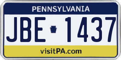 PA license plate JBE1437