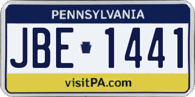 PA license plate JBE1441