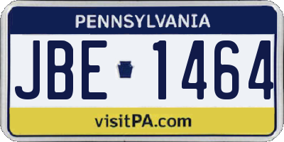 PA license plate JBE1464