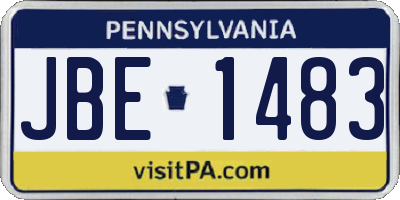 PA license plate JBE1483