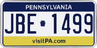 PA license plate JBE1499