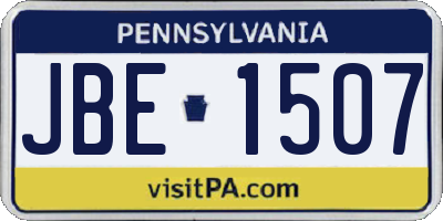 PA license plate JBE1507