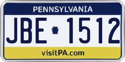 PA license plate JBE1512