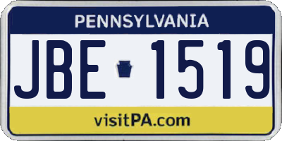 PA license plate JBE1519