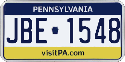 PA license plate JBE1548