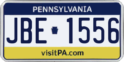 PA license plate JBE1556
