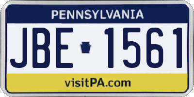 PA license plate JBE1561