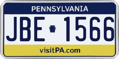PA license plate JBE1566