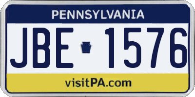 PA license plate JBE1576