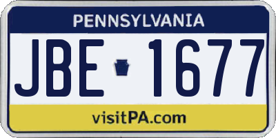 PA license plate JBE1677