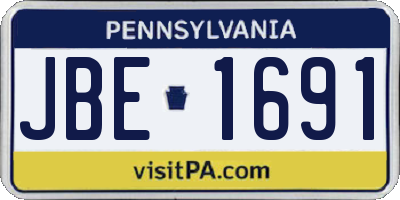 PA license plate JBE1691