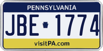 PA license plate JBE1774