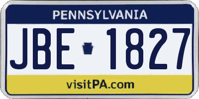 PA license plate JBE1827