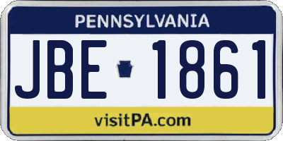 PA license plate JBE1861