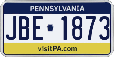 PA license plate JBE1873