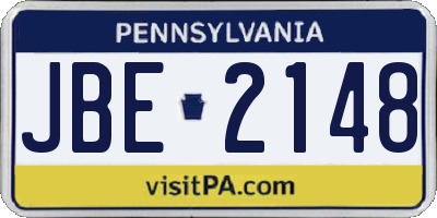 PA license plate JBE2148