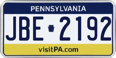 PA license plate JBE2192