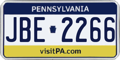 PA license plate JBE2266