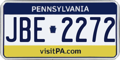 PA license plate JBE2272