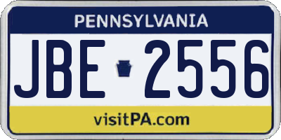 PA license plate JBE2556