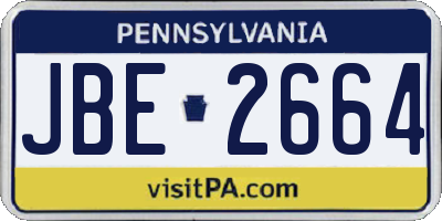 PA license plate JBE2664