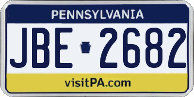PA license plate JBE2682