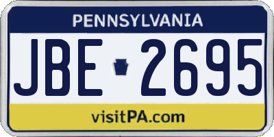PA license plate JBE2695