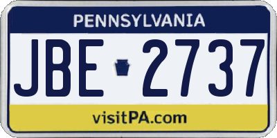 PA license plate JBE2737