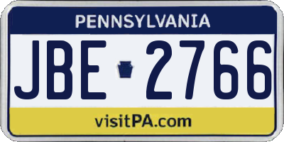 PA license plate JBE2766
