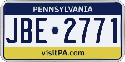 PA license plate JBE2771