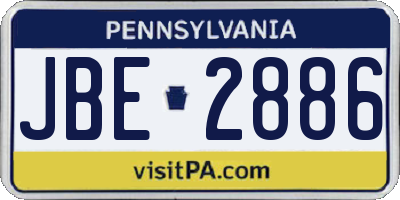 PA license plate JBE2886