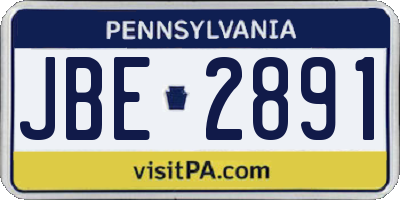 PA license plate JBE2891