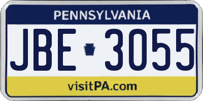 PA license plate JBE3055