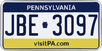 PA license plate JBE3097