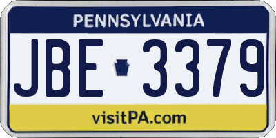 PA license plate JBE3379