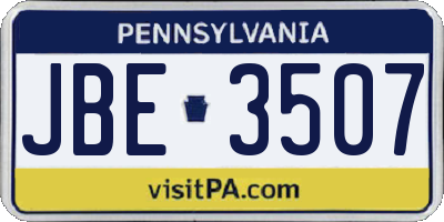 PA license plate JBE3507
