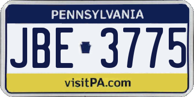 PA license plate JBE3775