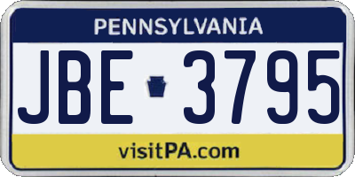 PA license plate JBE3795