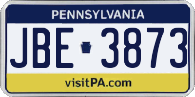 PA license plate JBE3873