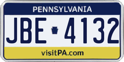 PA license plate JBE4132