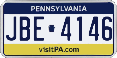 PA license plate JBE4146