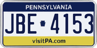 PA license plate JBE4153