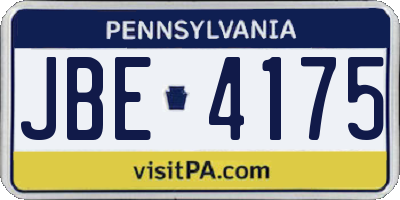 PA license plate JBE4175