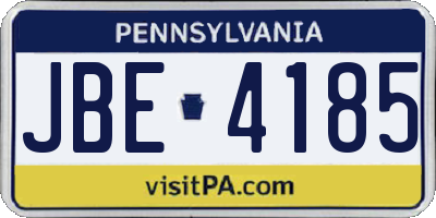 PA license plate JBE4185