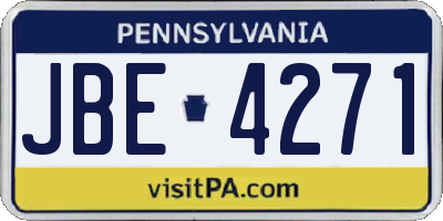PA license plate JBE4271