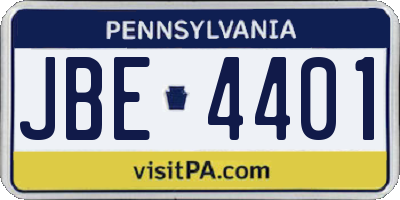 PA license plate JBE4401