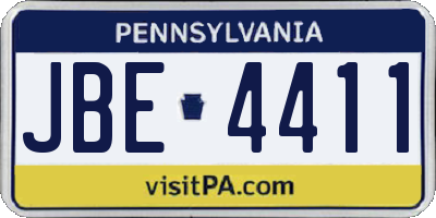 PA license plate JBE4411